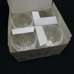 New RCR Royal Crown Rock glass set 4 Gala double old fashioned glasses Christmas